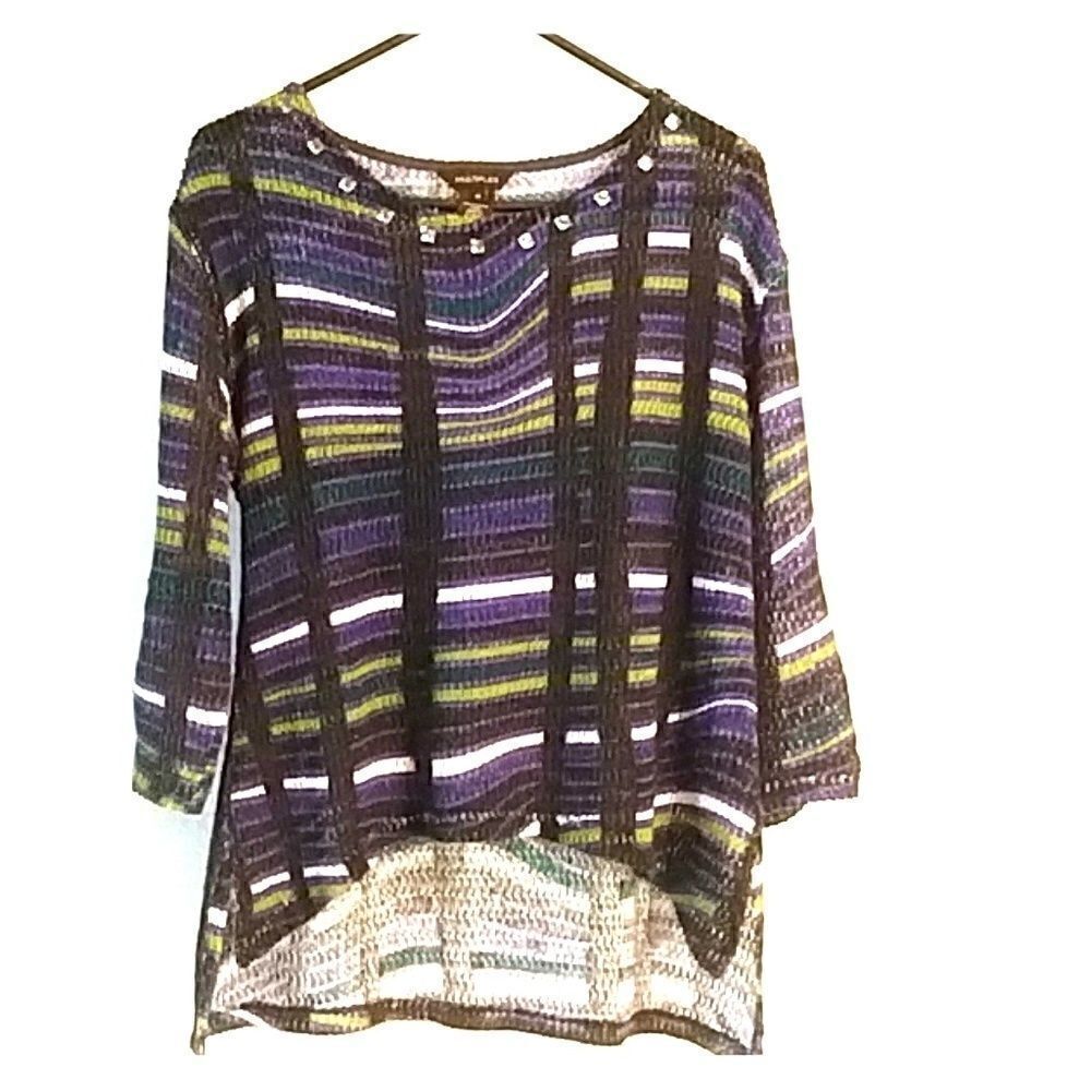 Multiples sweater asymmetrical colors stripes (546